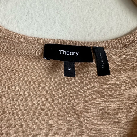 Theory Adrianna Linen Blend V-neck Fine Knit Sweater - Picture 2 of 15